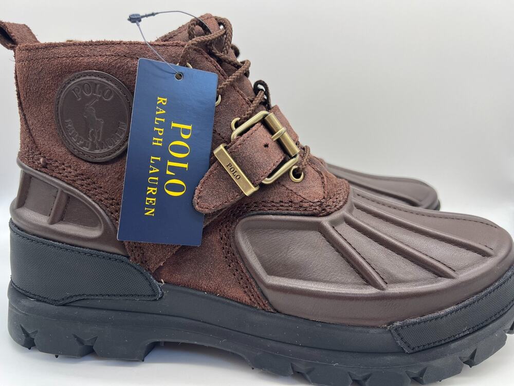 Polo Ralph Lauren Oslo Dark Brown Low Boots HydroGuard Men's 11.5D NEW